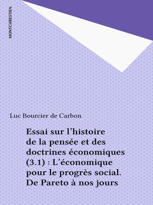 cover image of Essai sur l'histoire de la pensée et des doctrines économiques (3.1)